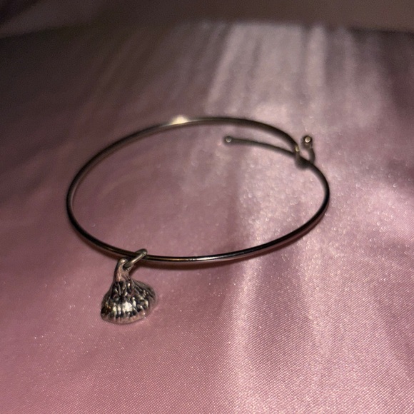 Silver Hershey Kiss Charm Bangle - Picture 1 of 1